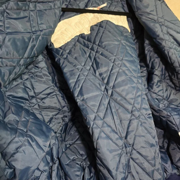 Vintage 80s Birdie Richard A Leslie Blue Satin Puffer Jacket Philadelphia Philly - Picture 6 of 16